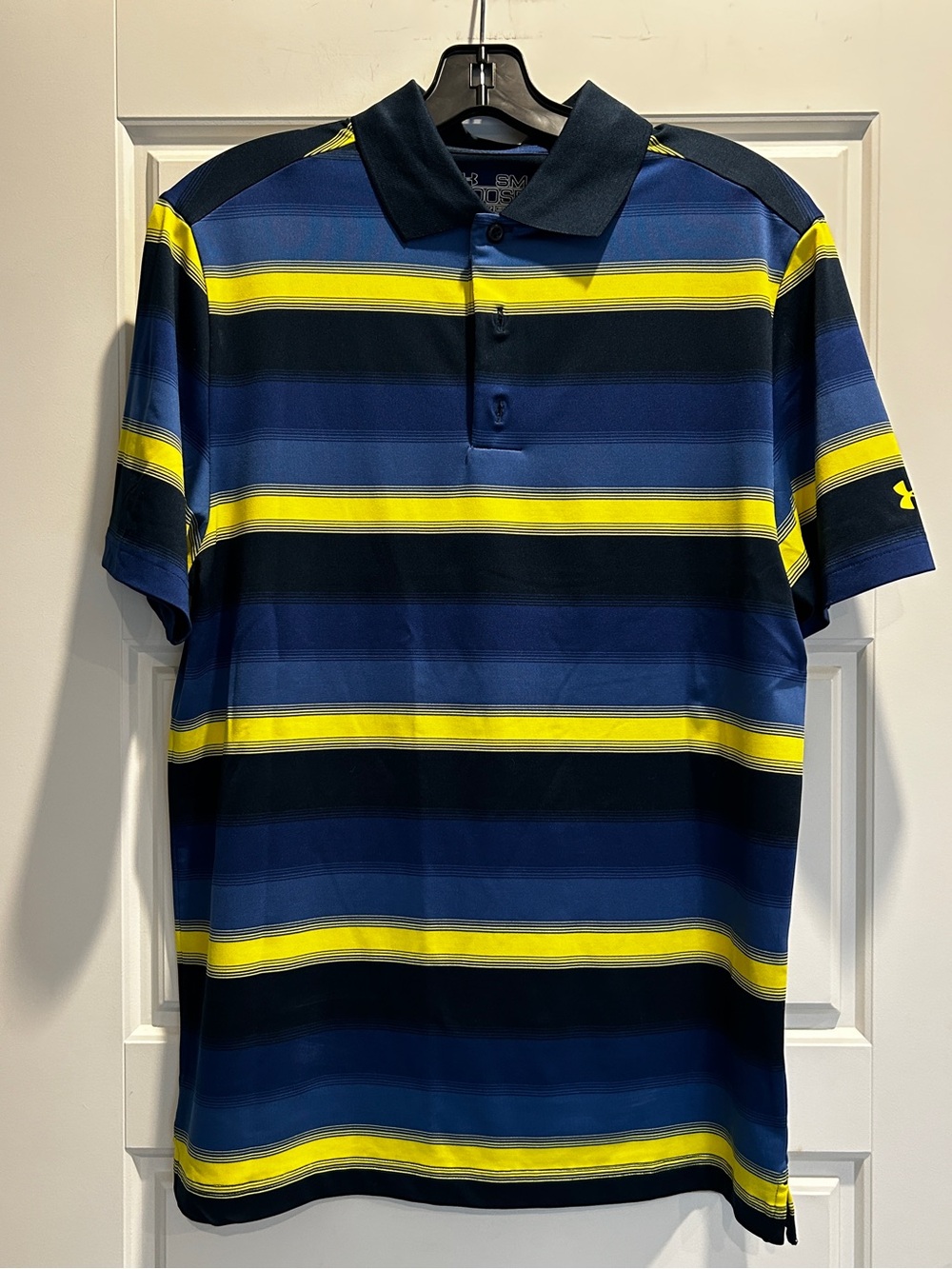 Under Armour Men's Navy & Yellow Striped Polo Shirt